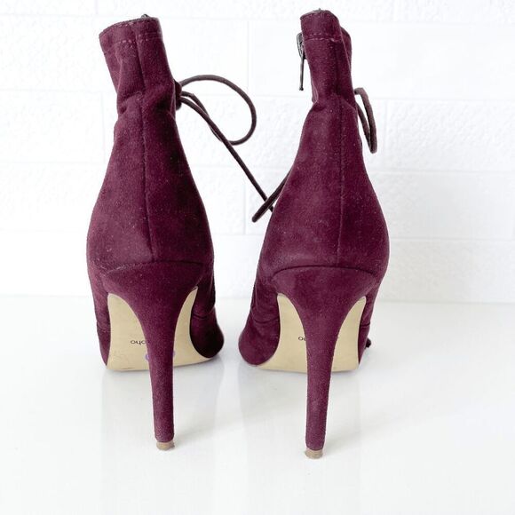 Zigi Soho Womens Lace Up Pointed Toe Stiletto Ankle High Heels Burgundy Size 8 - Picture 4 of 8